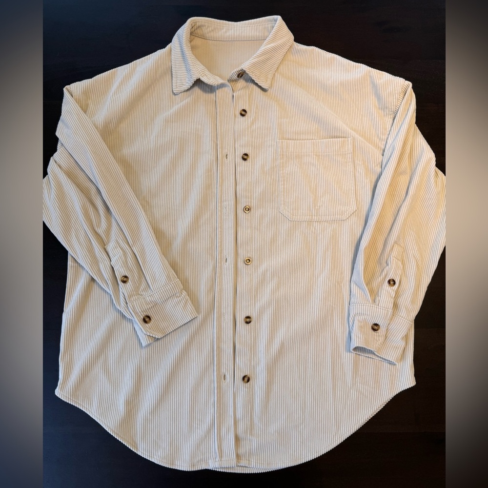 Corduroy Button-Down Oversized Shirt (M)